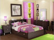 Decoração de quarto com mobília castanha