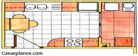 Layout da cozinha antes da remodelação