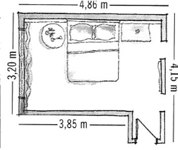 Layout para quarto com destaque de quadros