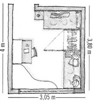 layout para o quarto das criança, com espaço otimização