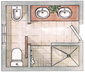 Casa de banho com uma subdivisão para o polibã