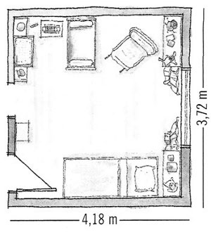 Planta para o quarto do bebé com 16 metros quadrados